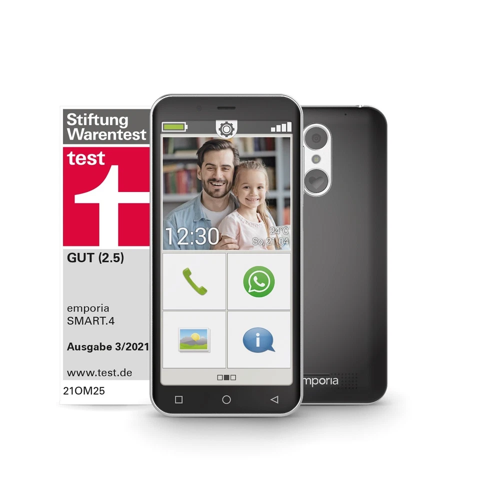 Emporia Smart.4 Senioren-Smartphone schwarz B-Ware - Bild 3 von 3