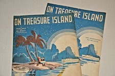 1935 ON TREASURE ISLAND lot EDGAR LESLIE BURKE Cleveland Sailboat Couple MISKA