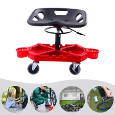 Rolling Stool Work Shop Seat Chair Adjustable Roll Swivel w/ Wheels 330LBS