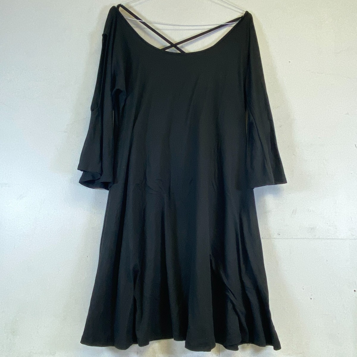 24 Seven Comfort Apparel Size 1X Color Black 3/4 Sleeve Dress