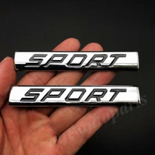 2pcs Metal Chrome Sport Car Trunk Rear Fender Side Emblem Badge Decal Sticker