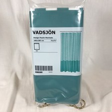 IKEA Vadsjon Turquoise White Striped Shower Curtain 71 x 71 Fabric NEW Washable