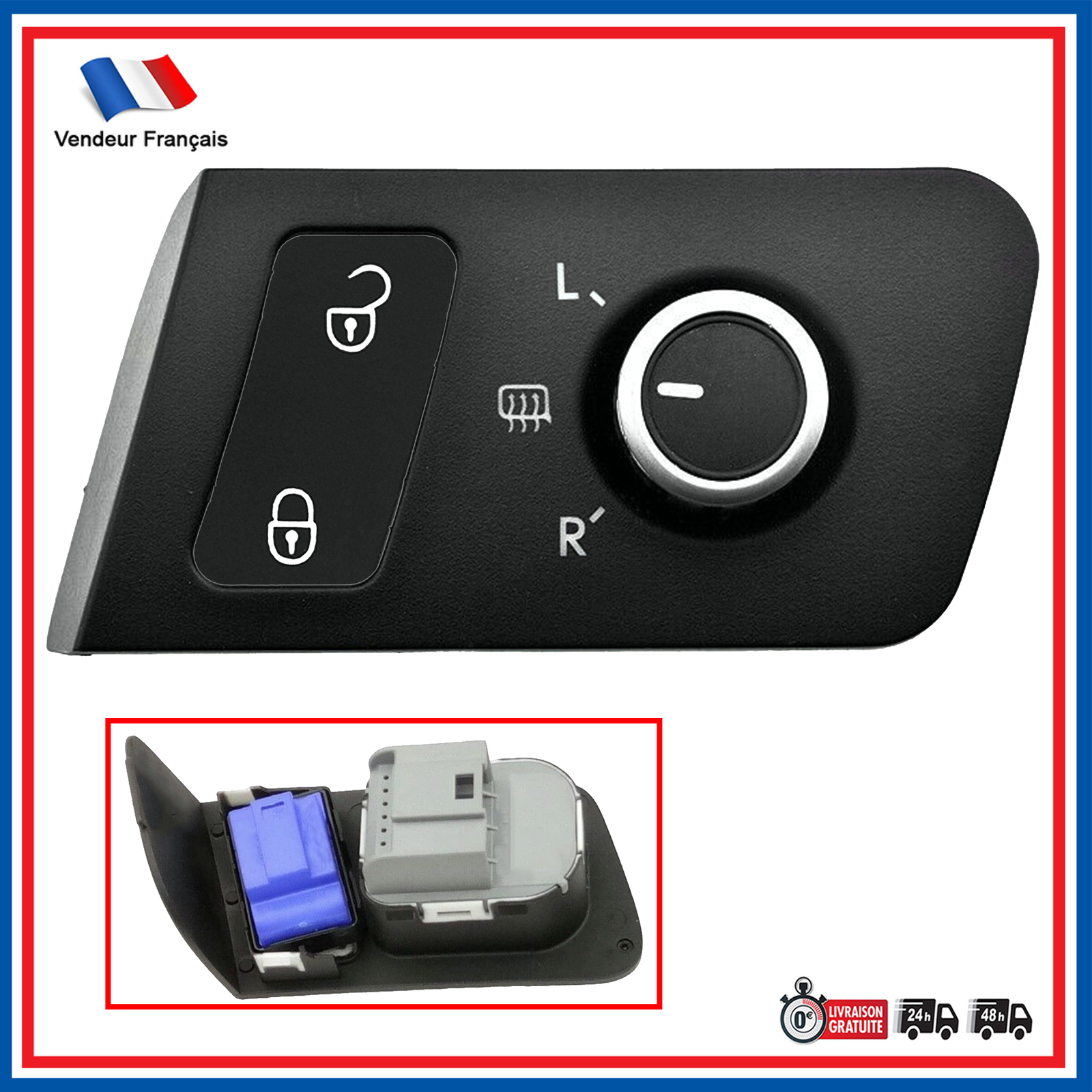 Commande d'ouverture de porte de haute précision avec réglage rétro 1T0962125B 1T1959552