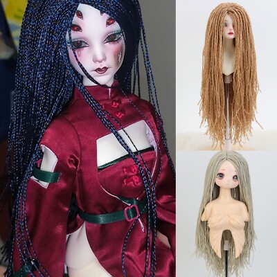 1/4 1/3SD10 Uncle BJD Dreadlock Wig Doll Hair Long Thin Braids Mixed Brown  Blue