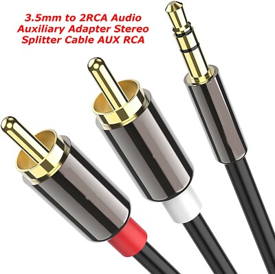 3,5 mm auf 2 RCA Audio Auxiliary Adapter Stereo Splitter Kabel AUX RCA Y Kabel HDTV