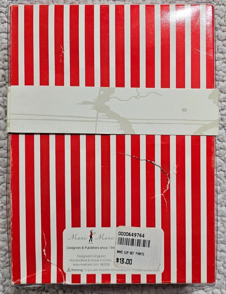 MERI MERI Pirate Party CUPCAKE KIT RED BLACK (24) cupcake cases and toppers NIP - Image 2 of 2