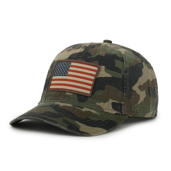 Patriotic Camo Hat with American Flag &ndash; Adjustable Cotton Cap
