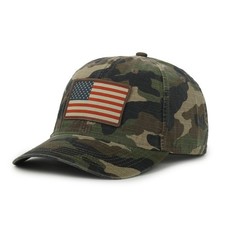 Patriotic Camo Hat with American Flag   Adjustable Cotton Cap
