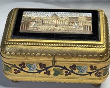 AntiqueC. & E. Tombini Roma Italian Micro Mosaic TrinketBox St Peter?s Basilica