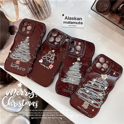 Beerenrot Weihnachten Motiv Hülle für iPhone 17 Pro Max 16 15 14 13 12 Handyhülle