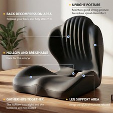 Memory Foam Seat Cushion w/Lumbar Support Pillow for Back & Sciatica Pain Relief — image 6