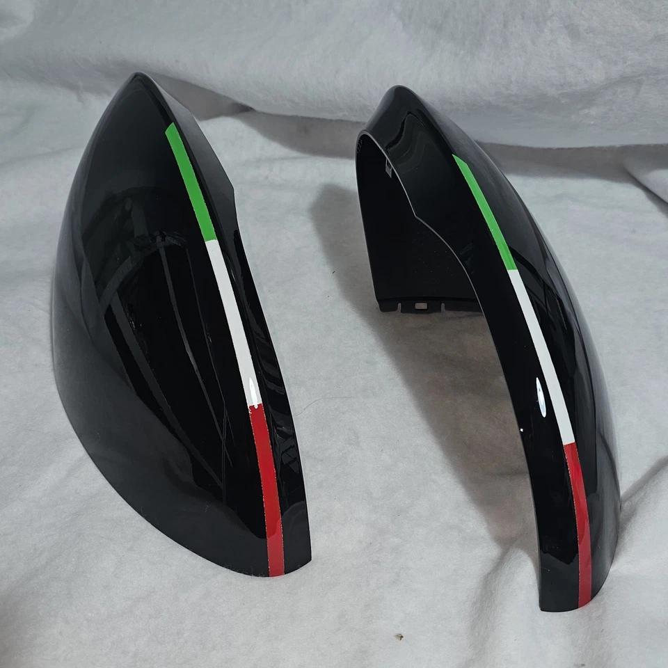 Coppia 2Calotte Specchi Nero Lucido Con Tricolore Aerografato Maserati Grecale - Imagen 2 de 4