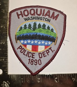 Hoquiam Washington Police Dept Patch – Scenic Shield Emblem 1890 WA Law Enforcem