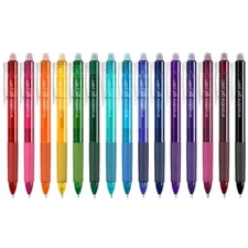 15 Colors Retractable Erasable Gel Pens Clicker, Fine Point(0.7), Make Mistak...