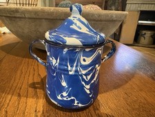 Graniteware Blue Diamond Ware Sugar Bowl