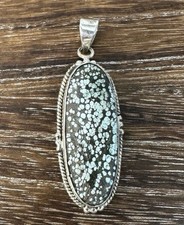 Native Southwest Sterling Silver Tibetan Turquoise Oval Rope Edge Pendant 2”