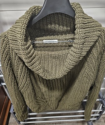 Moon & Madison Womens Size MED Olive Geen Cowl Neck Sweater.