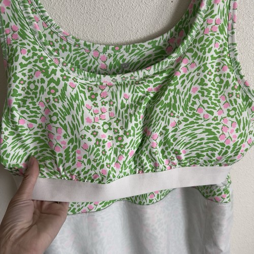 Fabletics Kleid Damen XXL* grün Blumen sportlich integrierter BH-Shorts Pickleball - Bild 9 von 17
