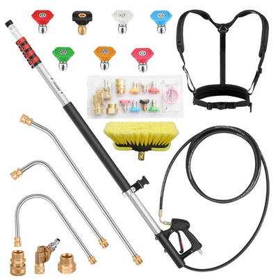 #ad 24 FT Gutter Cleaning Tools from The Ground Telescoping Pressure Washer Wand $143.84