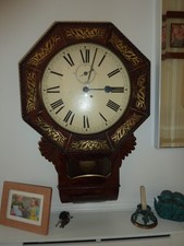 Big Antique Victorian Mahogany Wall Clock Fusee 8 Day with Seconds dial G.W.O.