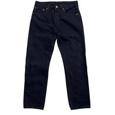 Levis 501 Jeans Mens 30x28 Overdyed Navy Blue Straight Leg Button Fly USA Made