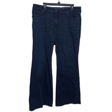 Chicos So Slimming Girlfriend Flare Jeans Womens 16R Dark Wash Stretch Denim