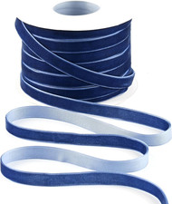 Navy Blue Velvet Ribbon 3/8 Inch Single Face Thin Velvet Ribbon for Gift Wrappin