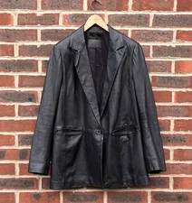 AllSaints Ladies DERI Leather Jacket UK10 US6 EU38 Black Biker Blazer All saints