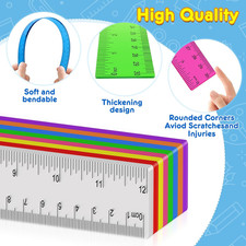 32 Pcs Clear Plastic Ruler 12 Inch, Rulers Bulk for Classroom, Transparent As...