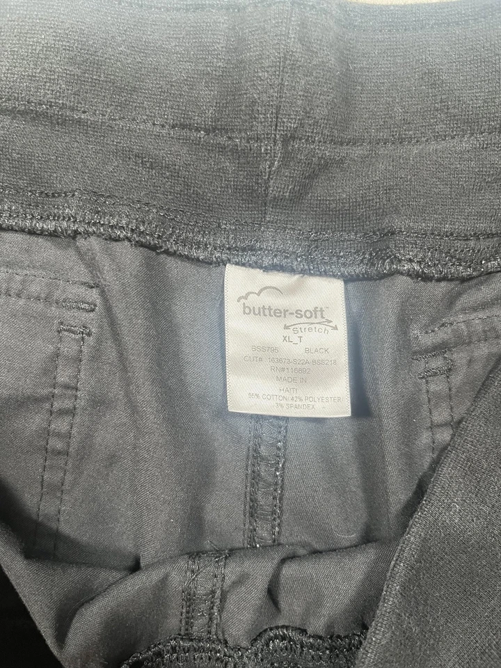 Pantalones elásticos Butter-Soft XLT negros exfoliantes cargo cintura elástica 15850SR Foto 3 de 4