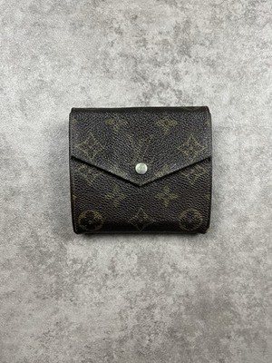 Louis Vuitton Double v Portemonnaie Schwarz, Gold, Braunes Monogramm
