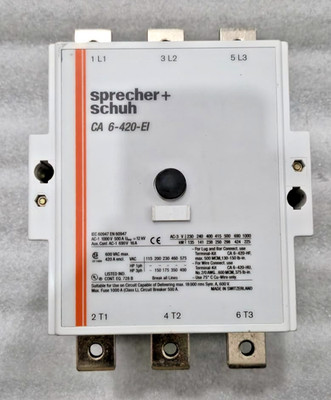 SPRECHER+SCHUH CA 6-420-EI 3-Pole Leistungsschütz 420 A 110-130V AC