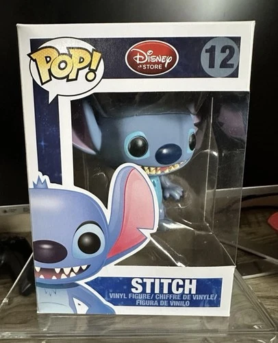 Funko POP! Stitch # 12 Double Stamp Red Disney store Logo Error RARE  ORIGINAL