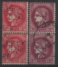 FRANCE 1938 : N° 373/376 TYPE CÉRÈS - PERFORÉ OBLITÉRÉ