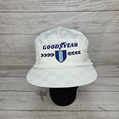Vintage Goodyear Swingster Hat White Rope Snapback Nylon Hat White Made In USA