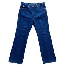 Vintage Levi's 20517 0217 Boot Cut Jeans 36x31 517 Blue 70s Flare Orange Tab