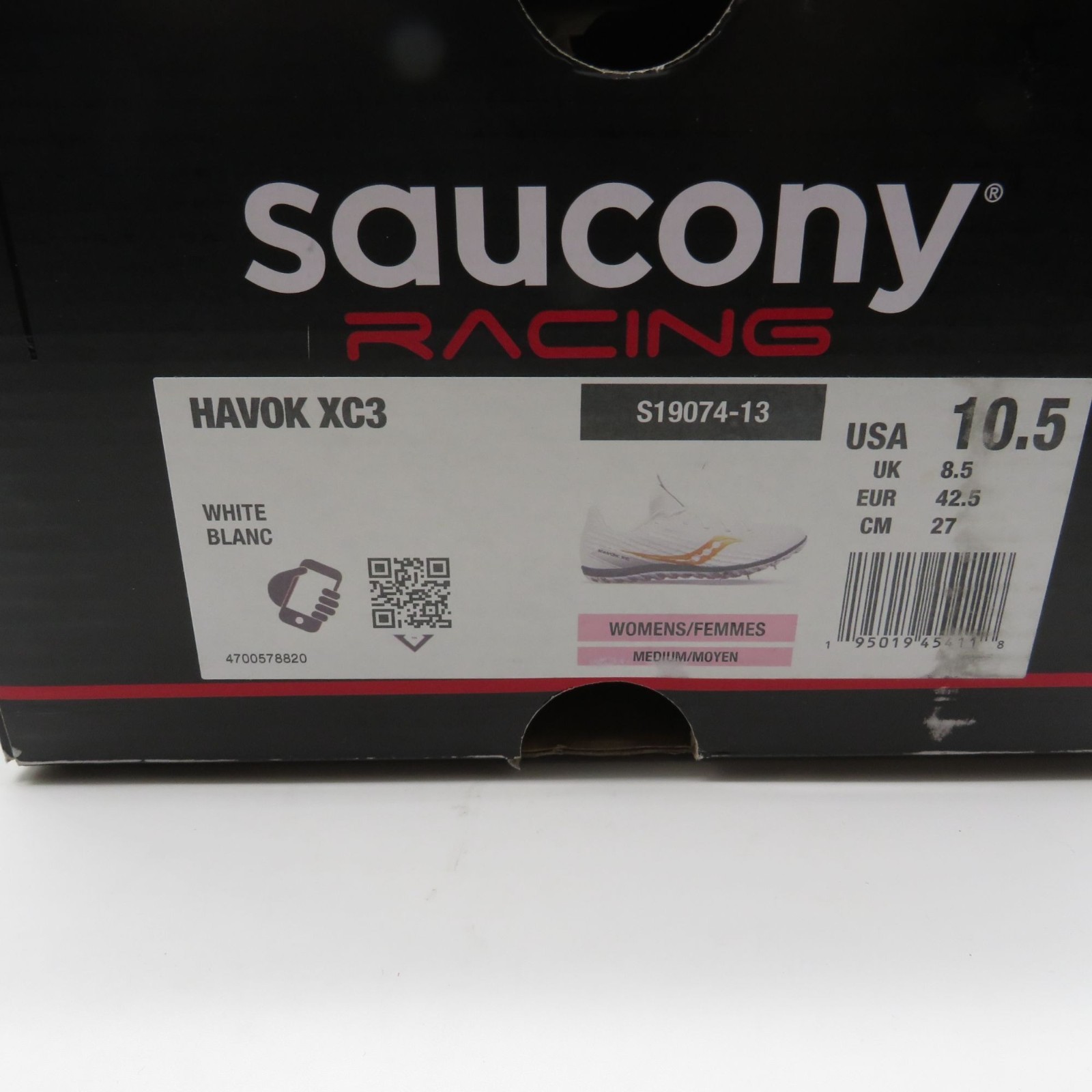 Saucony Havok XC3 Womens Running Shoes White/Gold Lightweight Size 10.5 NEW thumbnail 2