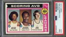 1974 Topps #207 ABA Scoring Avg Leaders Julius Erving PSA 9 HOF New York Nets