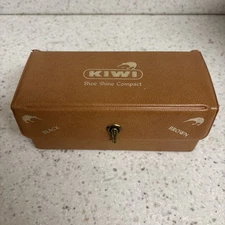 Kiwi Shoe Shine Kit Horsehair Brushes Made in USA Case Polish Vintage Travel