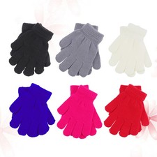 6 Pairs Kids Gloves Winter Warm Gloves for Children Random Color