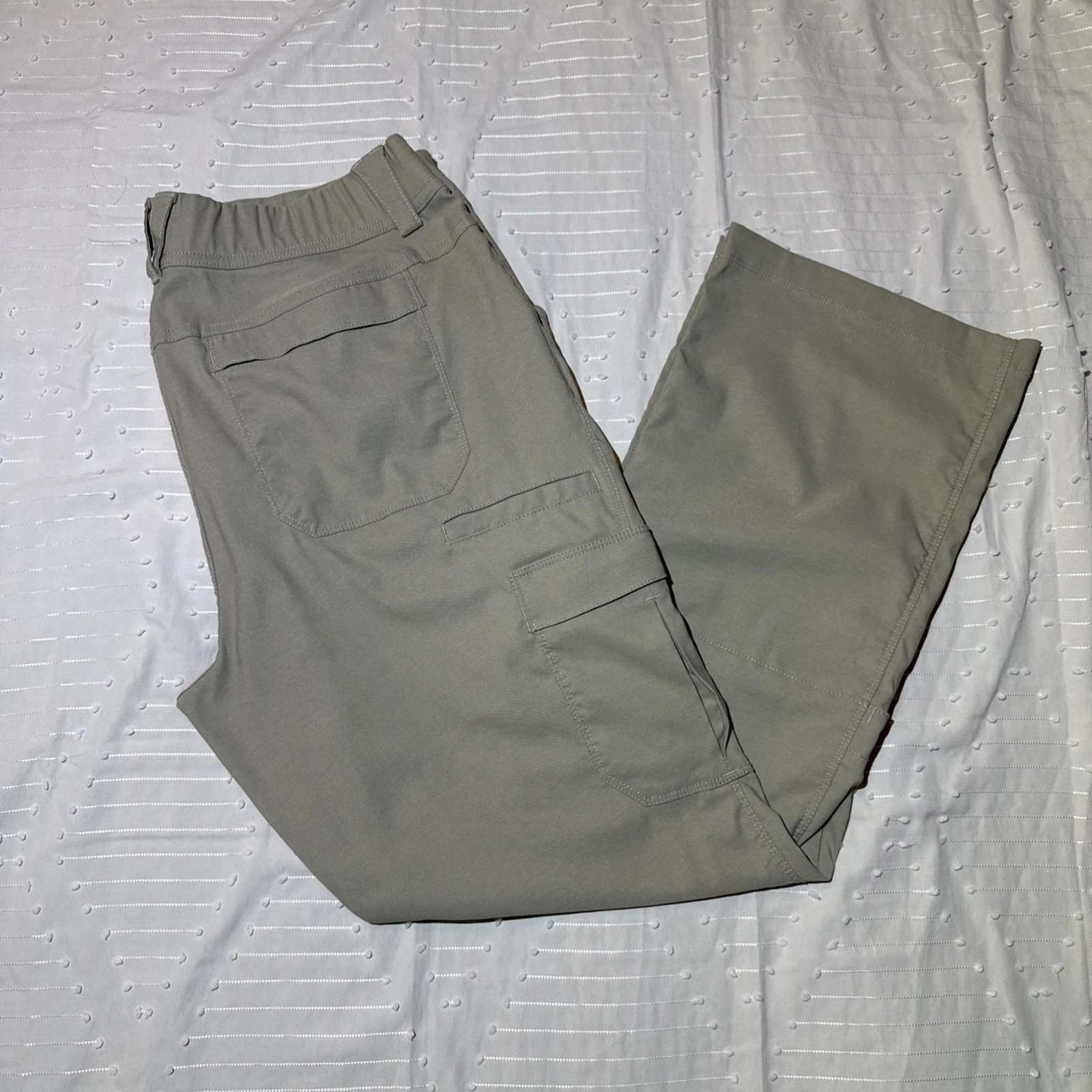 Duluth Trading Company Womens Cargo Hiking Pants 12x29 Khaki Nylon Stretch Outdo