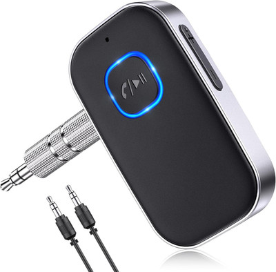 Bluetooth Car Receiver, 16H Battery, Noise Cancelling, AUX Adapter