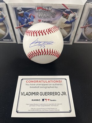 Vladimir Guerrero Jr Signed MLB Baseball Fanatics Under Wraps 