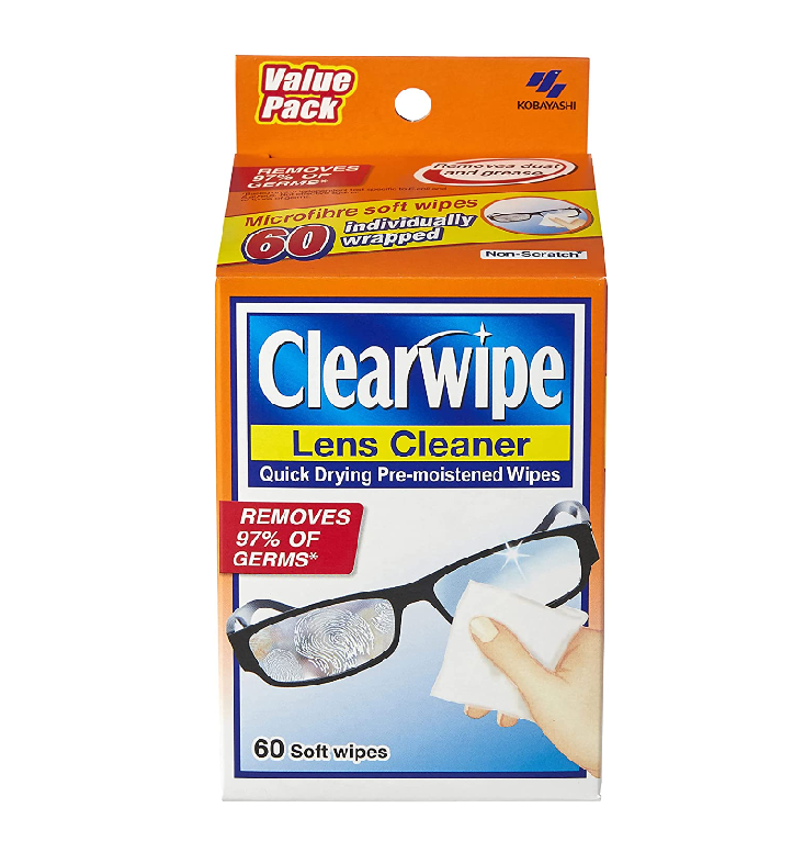 Clearwipe Lens 60pk Cleaner Glasses Clear Eyeglass & Sunglass