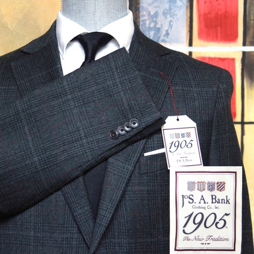 JOS A BANK Men's Blazer Size 46L SportCoat Jacket Plaid Wool Slim Fit D060374 - Picture 5 of 24