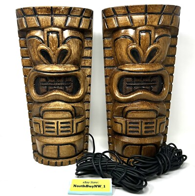 RARE* TIKITOONZ Pair of Tiki Shaped Speakers (indoor/outdoor