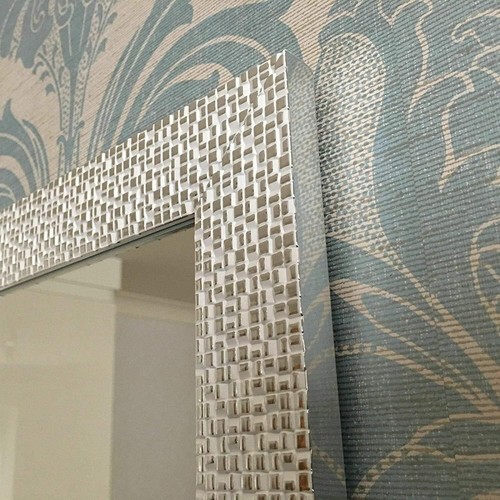 New Large Mosaic Mirror Bedroom Hallway Hanging Wall Gift 48x68cm copper white - Picture 6 of 6