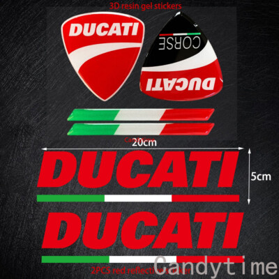 Reflective Ducati Fuel Tank Emblem Decal – Multi-Purpose Vinyl Sticker For Helmet & Bike (Unbranded)