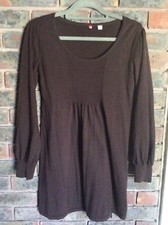 Uniqlo Womens Long Sleeve Knit Dress Pure New Wool Brown M