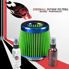 3" Reusable High Flow Performance Cold Air Intake Filter Kit Green For Renault